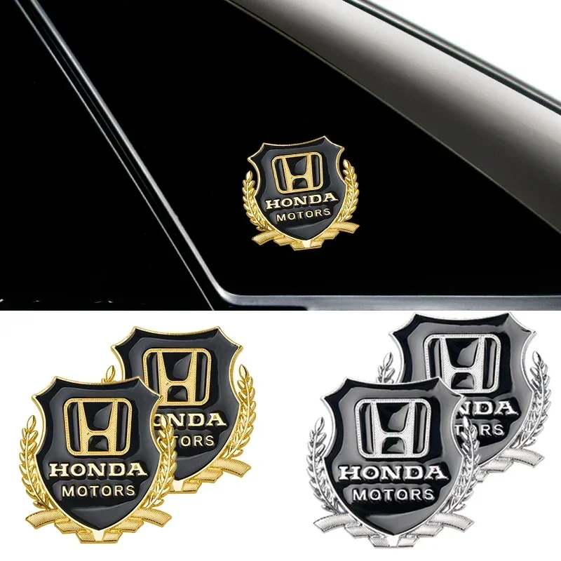 2pcs Car Window Badge Side Sticker for Honda Emblem Fit Civic Jade CRV Accord City Odyssey Mugen JAZZ Insight Elysion Decoration