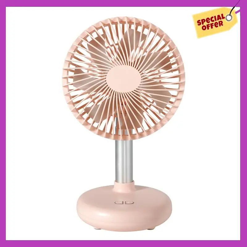 HFIL-Mini Oscillating Fan USB Rechargeable Portable Battery-Operated Table Fan With 4 Speed Levels Desk Fan For Outdoor