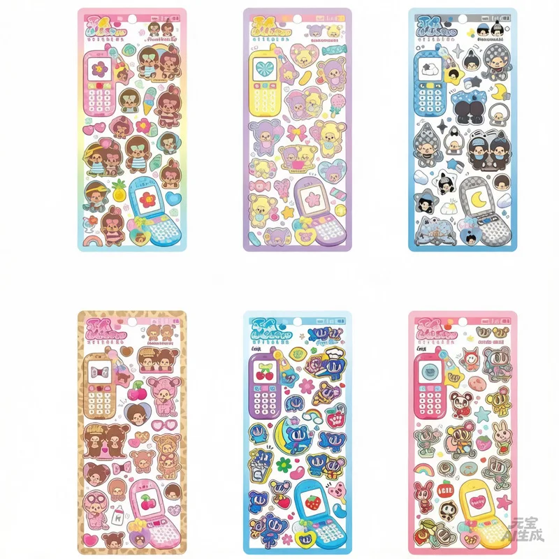 

40pcs Japanese Blue Angel 3d Relief Stereo Sticker Cute Diy Mobile Phone Decor Sticker Student Hand Account Stationery