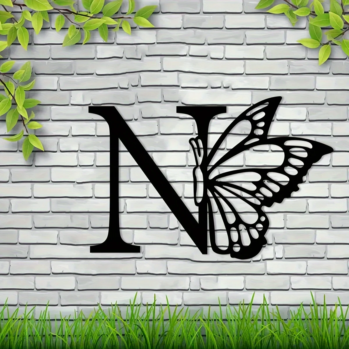 

1pc Butterfly Monogram All Letters Metal Sign, Metal Wall Art, Letter Wall Decor, Wedding Backdrop Sign DIY Gift, Home Gift