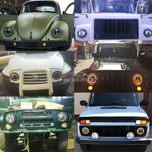 Imagen 2 del producto Faro LED para motocicleta de 7 pulgadas, 12V, 24V, 45W, accesorios todoterreno, focos de trabajo, faro de 6500k, barra de luz de trabajo automática de día Ip67