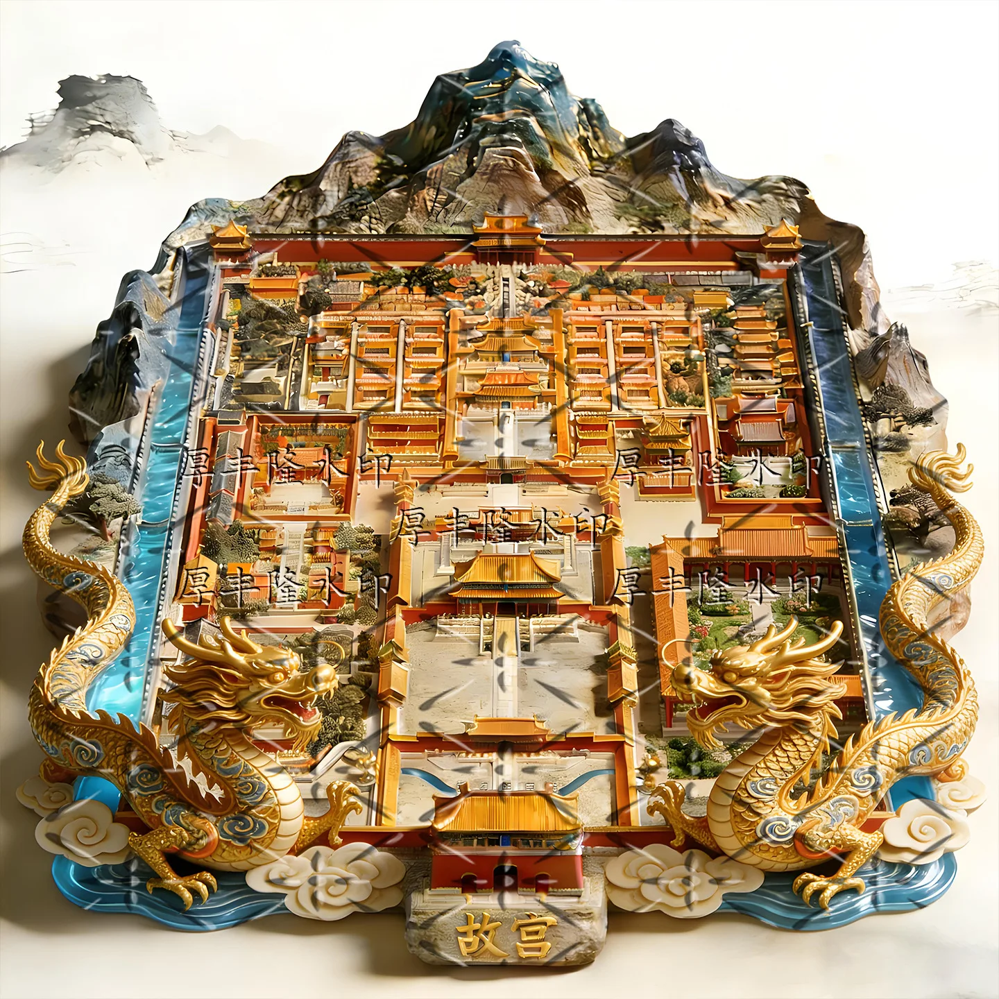 Beijing Forbidden City Metal Embossed Magnetic Fridge Magnet Creative Travel Souvenir Gift
