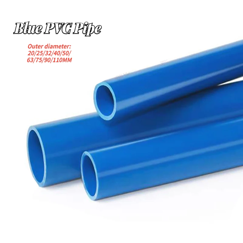 50cm Blue PVC Pipe Plastic Tube Water Pipe Garden Irrigation Fish Tank Aquarium Supplies Curtain Rod DIY Frame O.D 20～110mm