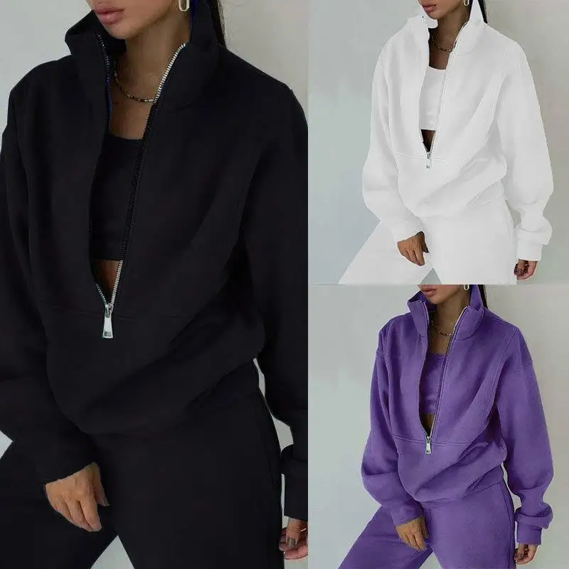 กางเกงขายาวลำลองสไตล์สตรีทแฟชั่นสำหรับผู้หญิง ซิปหน้า เอวกลาง-ต่ำ ผ้า PVC สีพื้น ใส่ได้ในฤดูหนาว