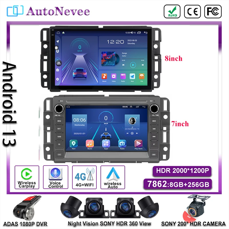 

For Chevrolet Silverado Impala GMC Yukon Acadia Sierra Auto Radio Stereo Multimedia Car Player GPS Navigation DVD NO 2DIN