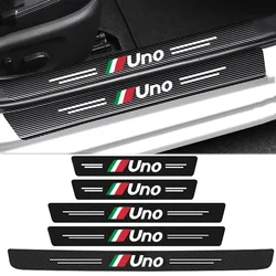 Car Door Threshold Sill Stickers Scuff Plate Decals for Fiat Uno Film Carbon Fiber Rear Trunk Bumper Strip Tape Accessories