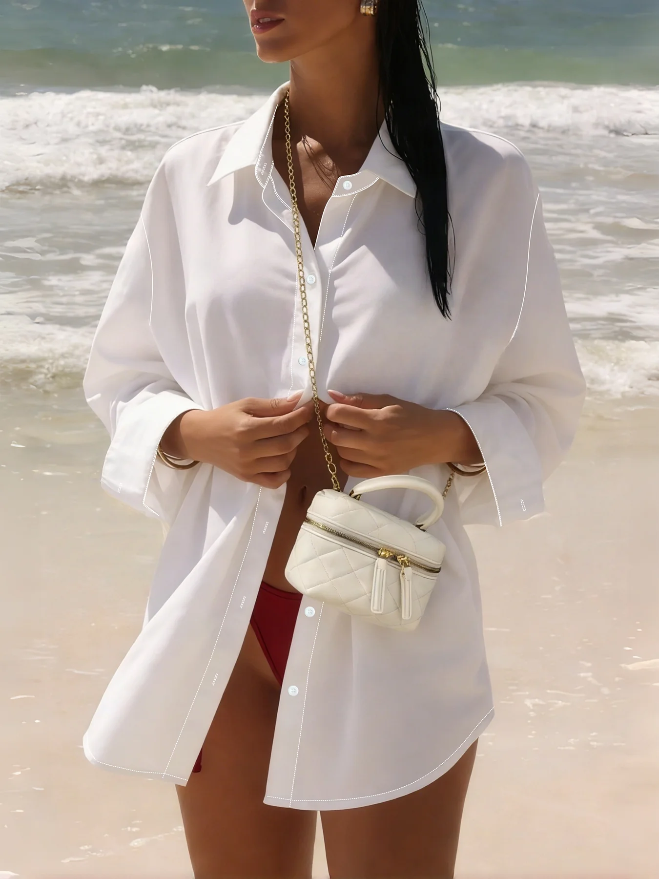 

Минималистичная однотонная рубашка свободного кроя, вневременной стиль, незаменима для ежедневных поездок и образов, подходит для работы и повседневной носки.