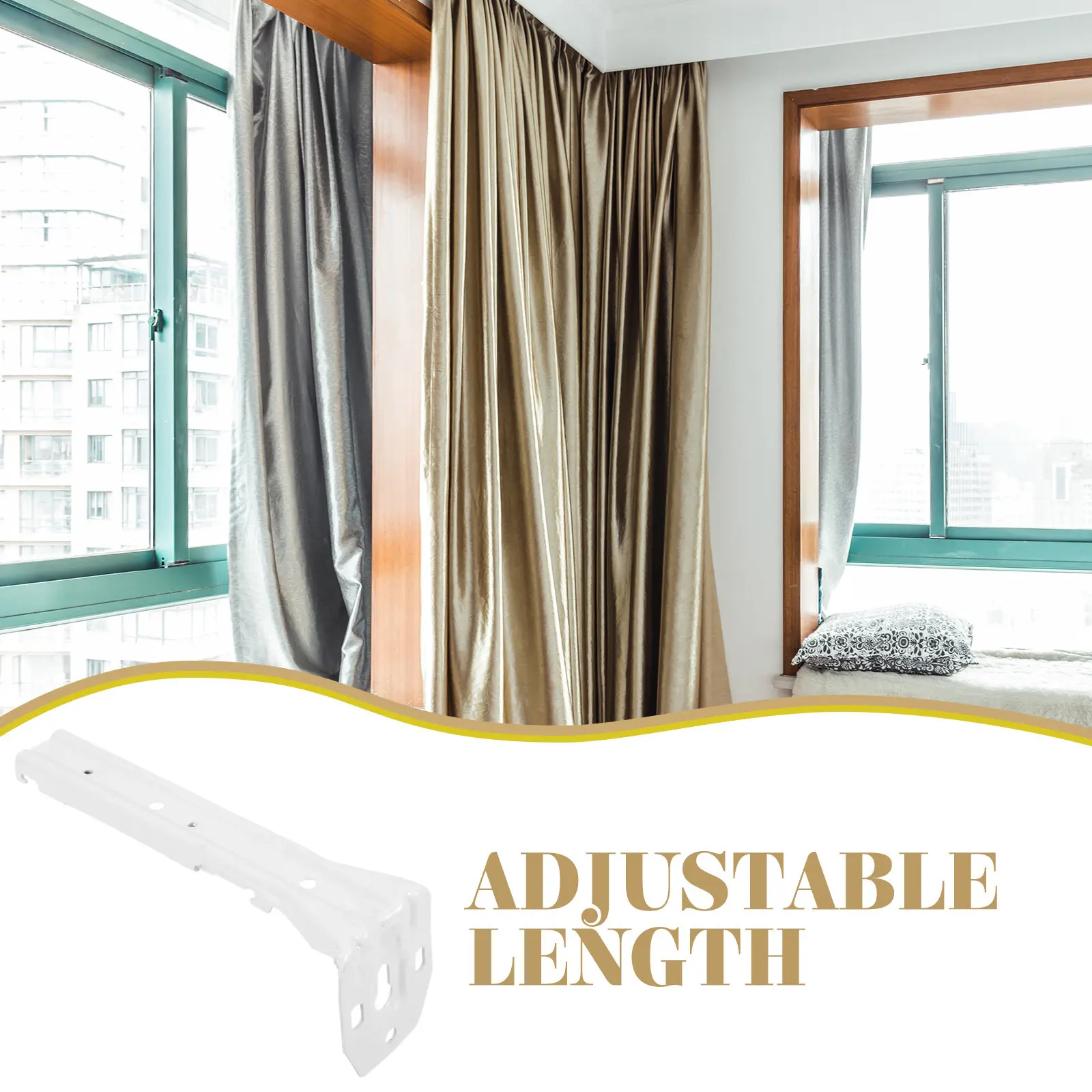 6Pcs Curtain Installation Code Brackets Heavy Duty Metal Track Mount Hardware Easy DIY Setup for Home Office Hotel Ceiling Wall