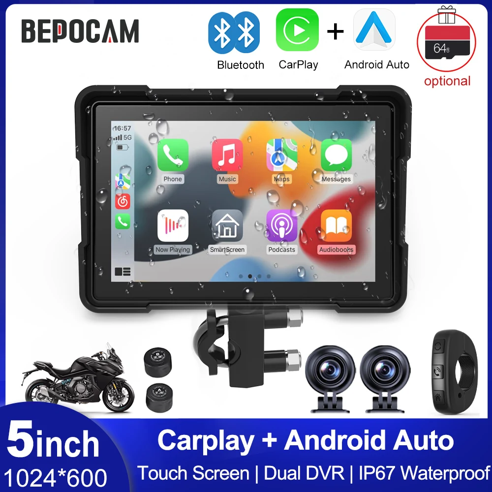 �y�Z�[�����zBEPOCAM 5 �C���`�I�[�g�o�C GPS �i�r�Q�[�V�������C�����X Carplay Android �����f���A�� DVR �h���C�u���R�[�_�[���g���j�^�[ WIFI IPX7 �h��