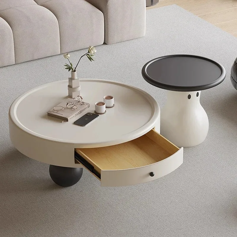 Aesthetic Elegant Coffee Table Glam White Nordic Modern Side Table Luxury Designer Sedentary Table Living Room Furniture