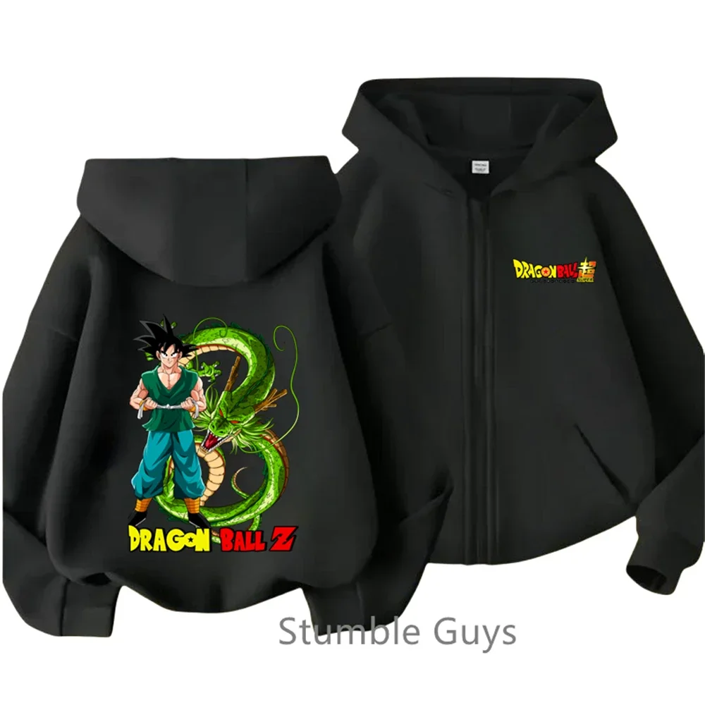 Nieuwe Dragonball Rits Hoodie Kids Cartoon Goku Herfst Sweatshirt Met Lange Mouwen Jongens 2024 Anime Kleding Meisje Casual Jasje Tops