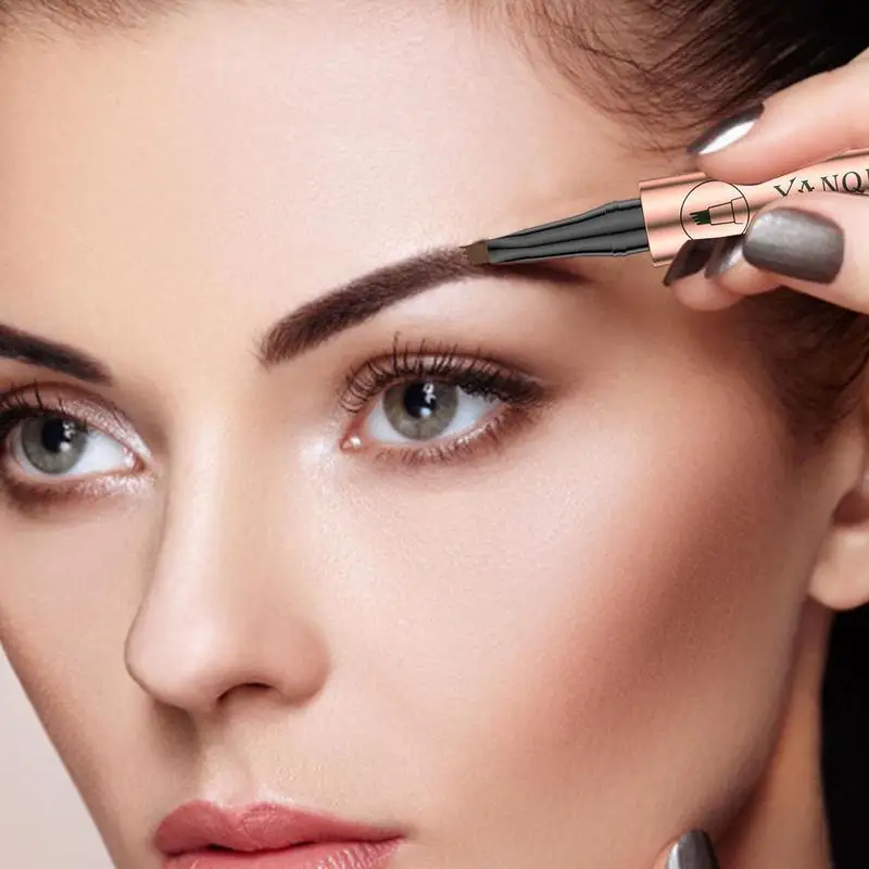 Natuurlijke Wenkbrauw Pen Waterdicht Vork Tip Wenkbrauw Tattoo Potlood Langdurige Professionele Fijne Schets Liquid Eye Brow Potlood