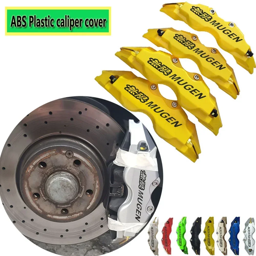 2 pcs ABS Plastic Disc Brake Caliper Cover With Mugen Sticker Logo For All Car Front Rear Car Styling