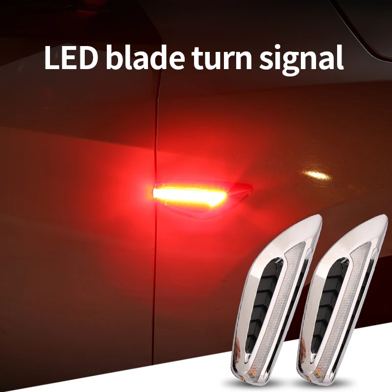 أضواء جانبية للوحة أوراق الشجر للسيارات، أضواء نهارية تدفق LED، إشارات انعطاف التدفق، ديكور معدل، متابعة عالمية #1