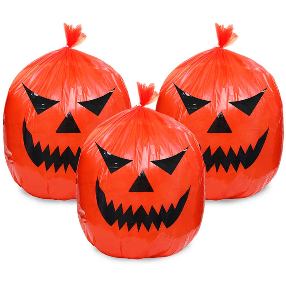 Große Halloween Kürbis Kunststoff Müll Blatt Taschen für zu Hause im Freien Herbst Garten Garten Dekoration Rasen tasche Halloween Party Requisiten – Detail 5