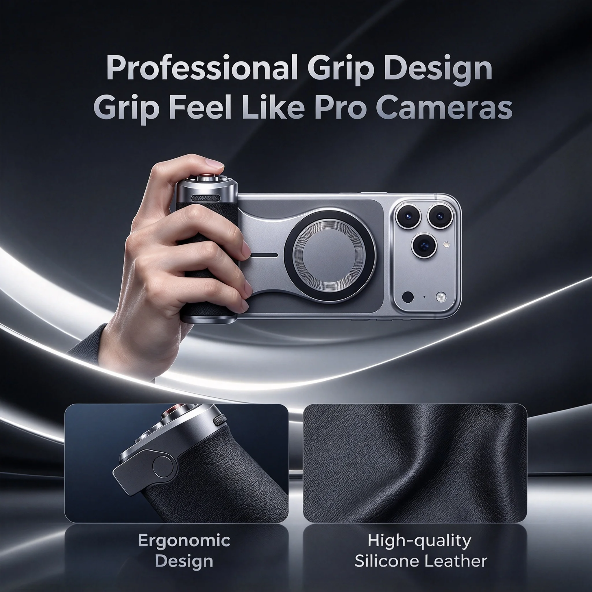 Remote Control Phone Camera Grip Holder Magnetic Shooting Aid Handle for iPhone Huawei Samsung Smart Vlog Selfie Video Camera