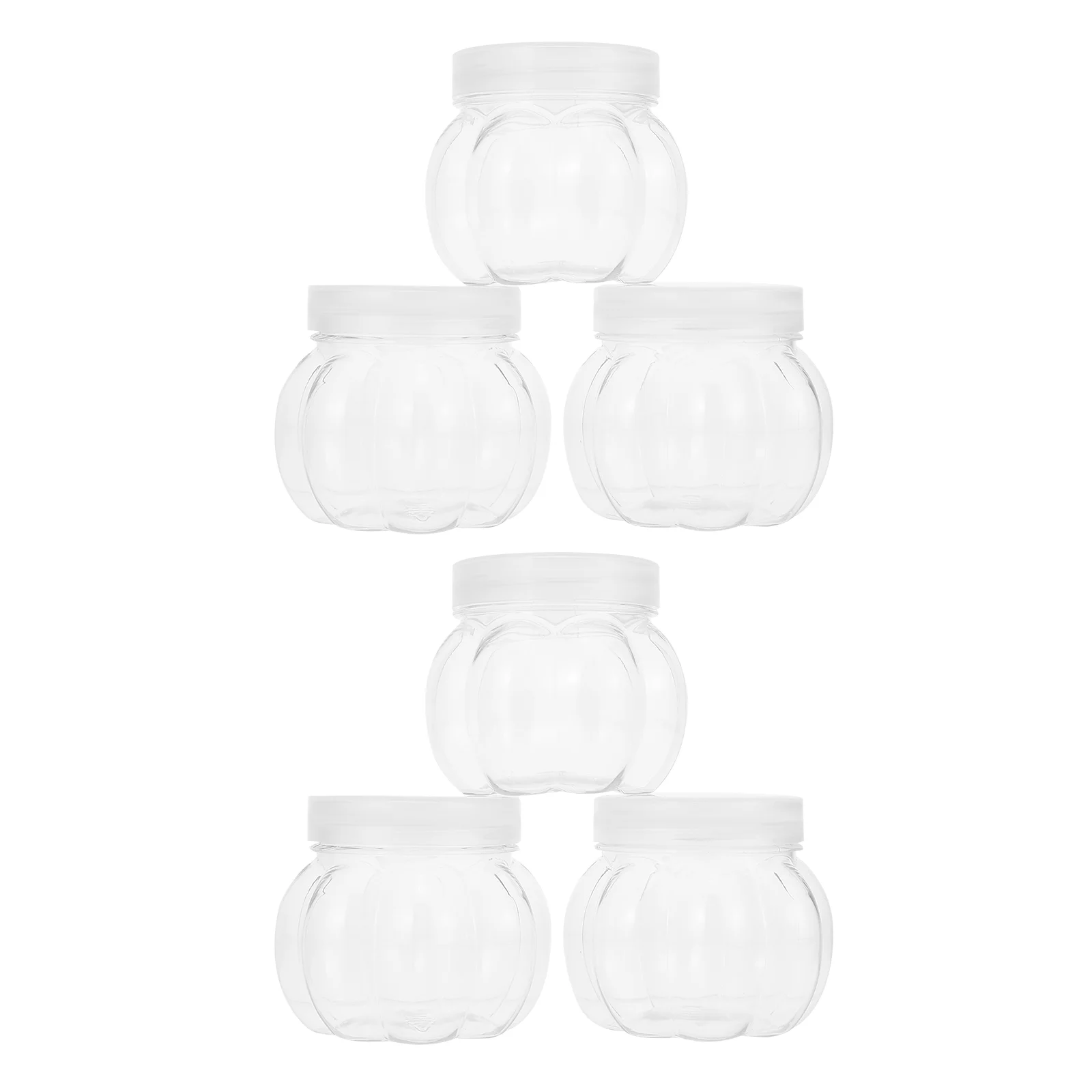 

12 Pcs Pet Pumpkin Jar Food Containers with Lids Transparent Storage Holder Candy Jars Cover Baby