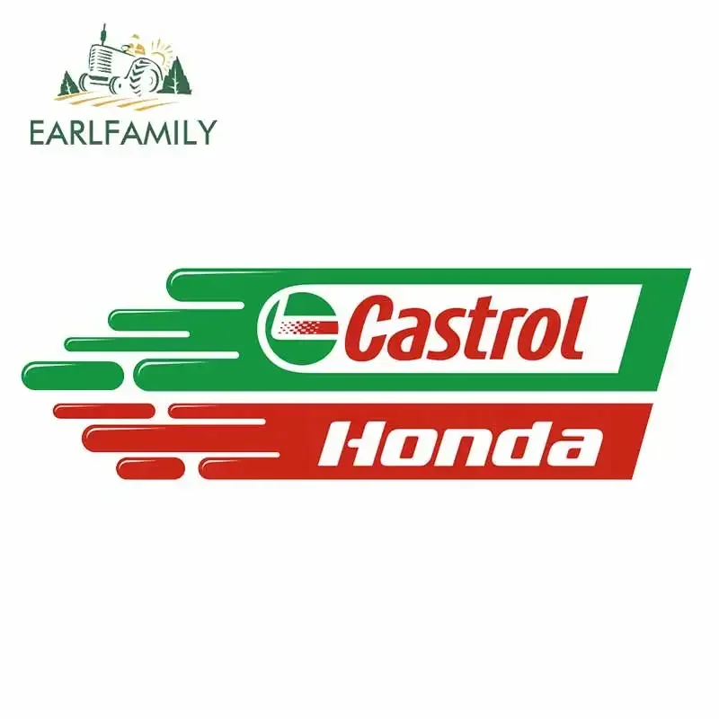 EARLFAMILY 13cm Car Styling Creative Car Sticker Waterproof Castrol Huile Racing Autocollants Auto Moto JDM ATV Vinyl Decal