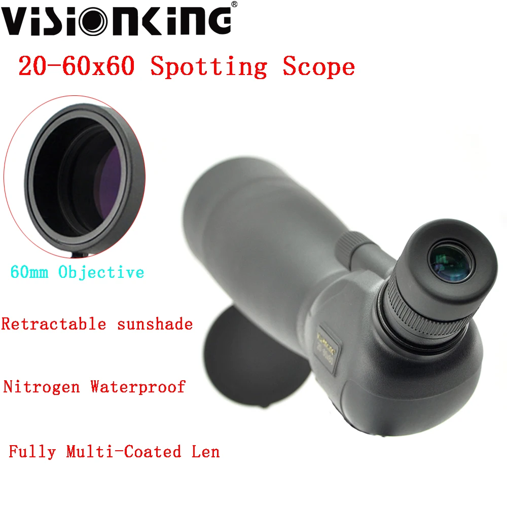 

Visionking Professional 20-60x60 Spotting Scope FMC Bak4 Nitrogen Waterproof Outdoor Birdwatching Camping Shooting HD Telescope