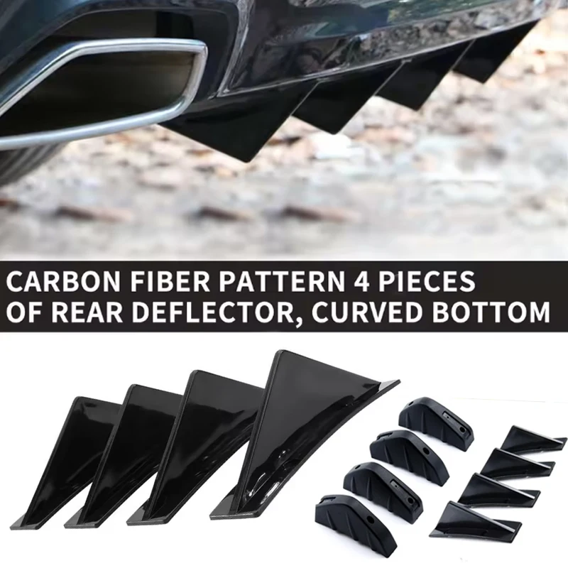 

Rear Bumper Lip Diffuser Splitter Universal Spoiler Scratch Guard Trim Cover Shark Fin Rear Lip Trim Automotive Accessories