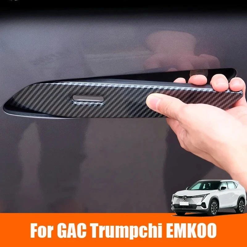 ABS Carbon Fiber Door Handle Cover Trim For GAC Trumpchi EMKOO 2023 2024 2025 Black Exterior Decorative Stickers Car Accessories