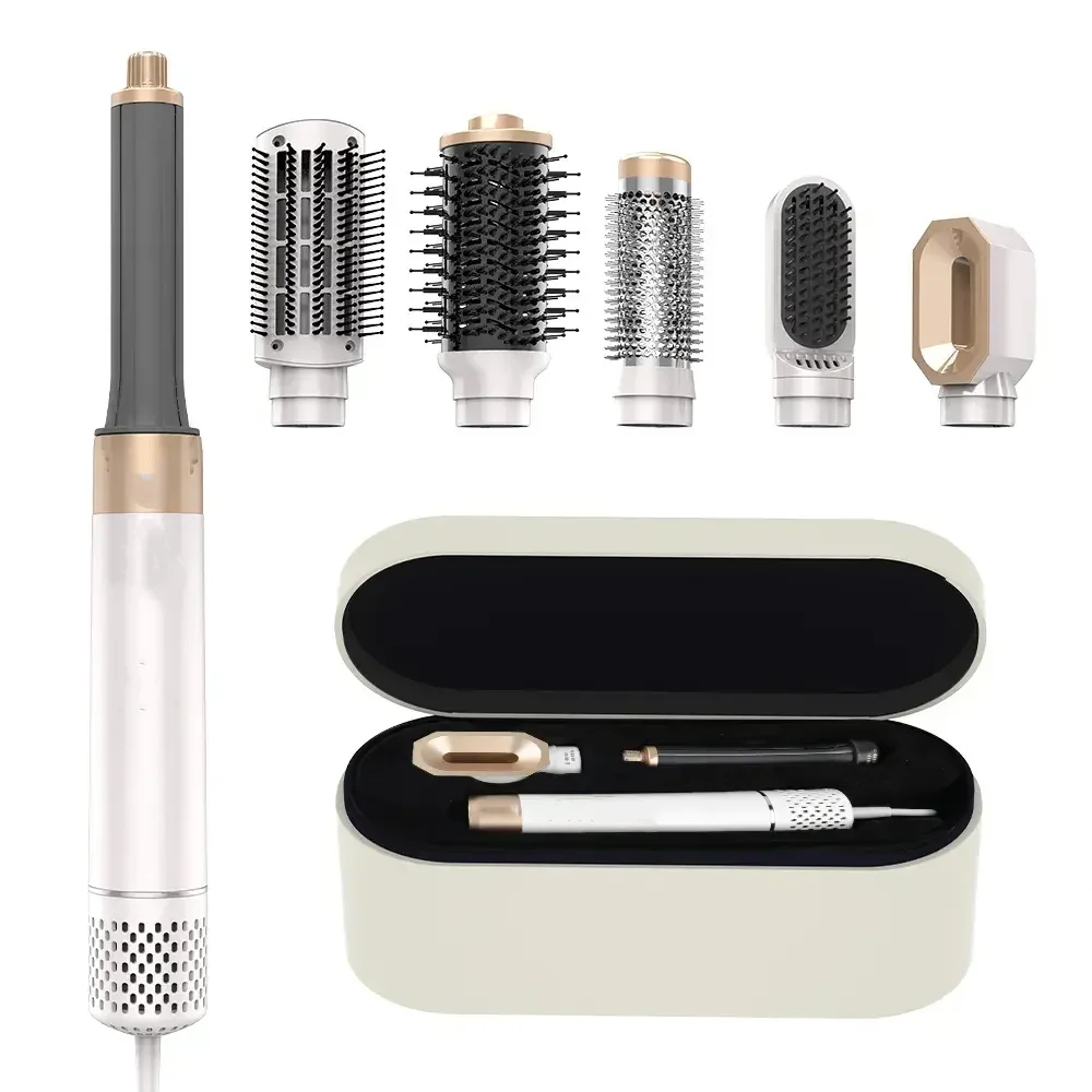 

Профессиональный стайлер для волос 7-в-1, скорость 110000 об/мин, электрический многофункциональный фен, воздушные бигуди, щетка для выпрямления волос для использования на колесах