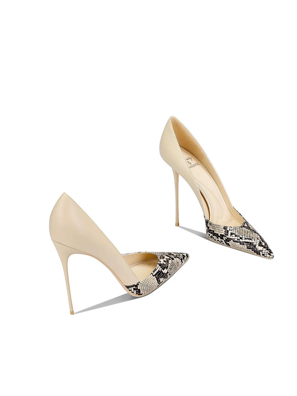 

Новые женские туфли на высоком каблуке, с змеиным принтом, заостренным носком, на шпильке, модные, ручной работы