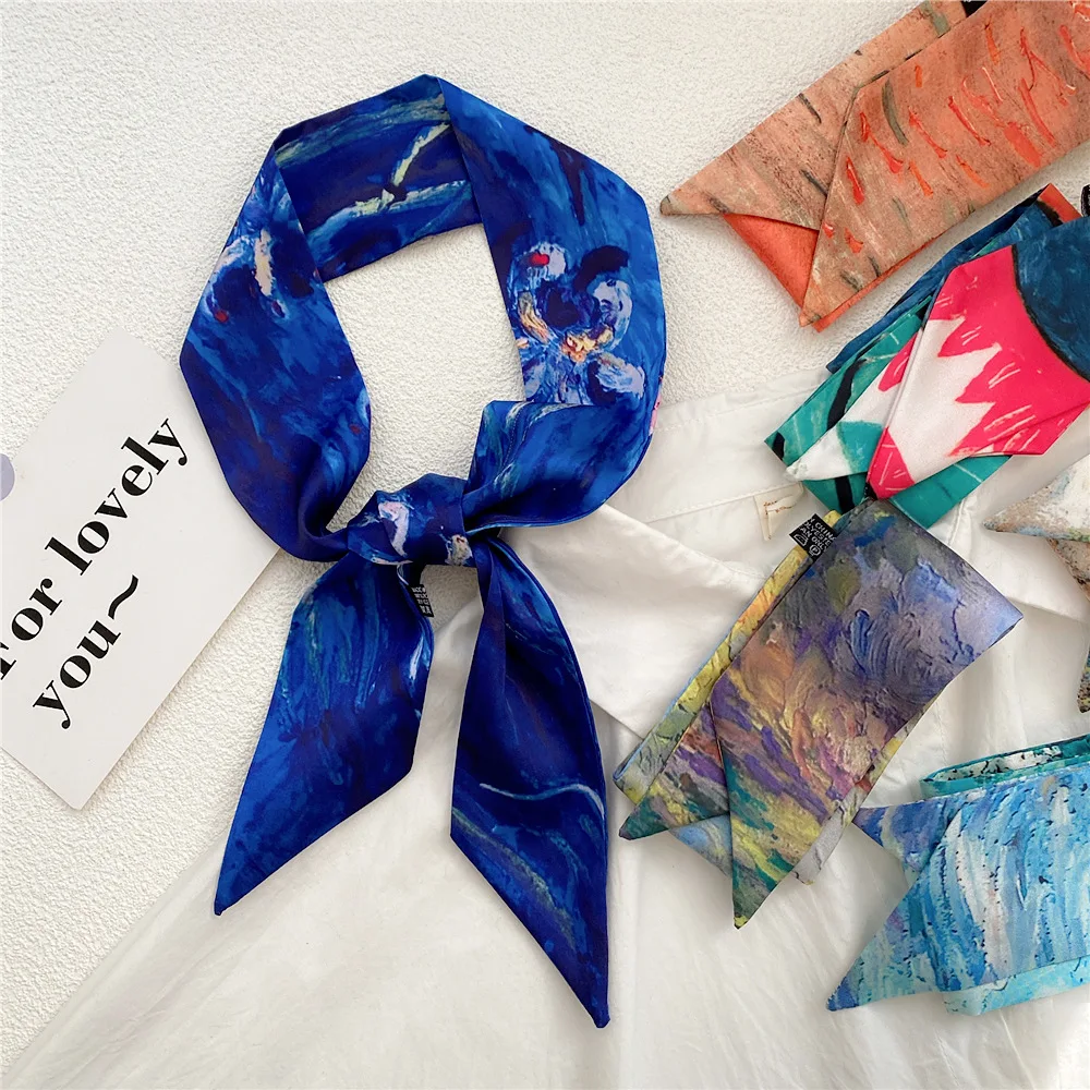 6*105cm Long Print Hairband Headband Women Girl Hair Band Tie Bag Handle Accessories Headwear Scarf
