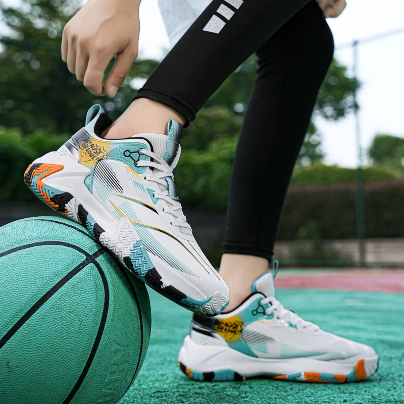 New High-Top Basketball Shoes Outdoor Professional Training Basketball Sneakers Men Breathable Anti Slip Shockproof Sneakers