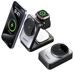 3 In 1 Magnetic Wireless Charger Stand For Magsafe iPhone 13 14 15 16 apple Watch 2-8 Airpods Pro Foldable Fast Charging Station