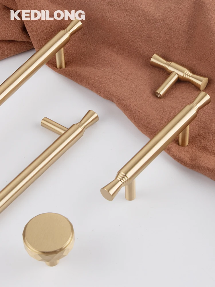 

KEDLO Solid Brass New Style Cabinet Knobs T-bar Long Pull 115-380mm 4.5-15 inch Wardrobe Handle ﻿