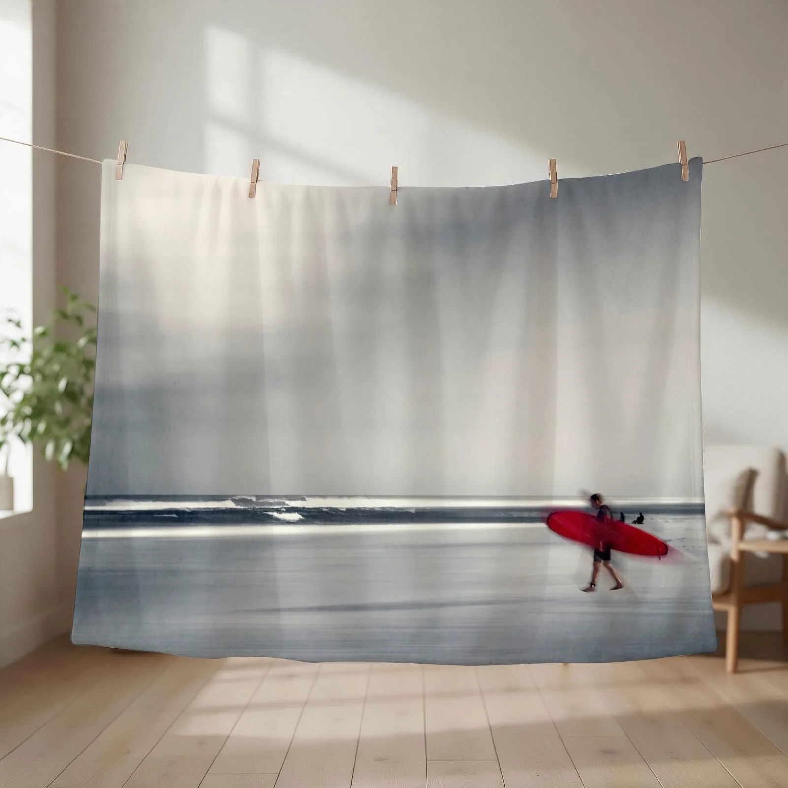 red surfboard 16 Throw Blanket couch cozy soft plush fuzzy picnic outdoor blanket