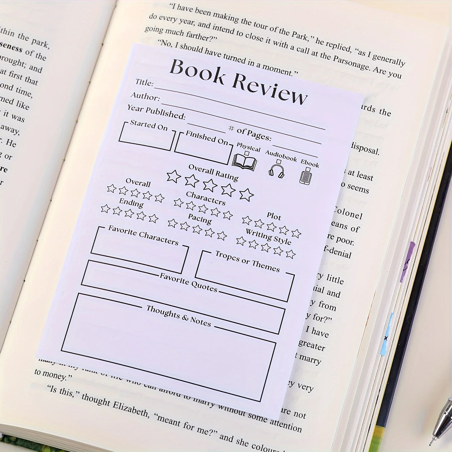 2 Pcs Funny Book Review Notepad ,Perfect Gift for Book Lovers & Daily Office Use,40 Sheets/Pad