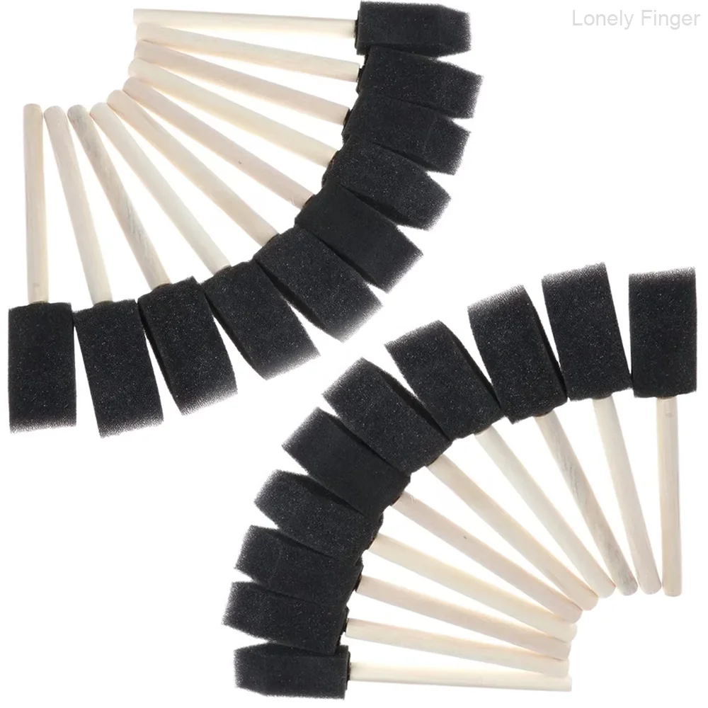 10/20 Pcs Foam Paint Brushes, Sponge Brushes for Varnishes, Reusable Sponge Brushes with Wood Handles for Painting, Staining