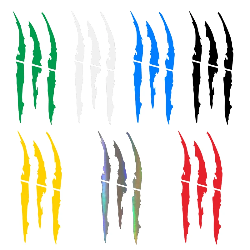 Stiker mobil gaya gores cakar iblis, stiker dekorasi lampu kabut lampu depan, stiker dekorasi tubuh kreatif tahan air