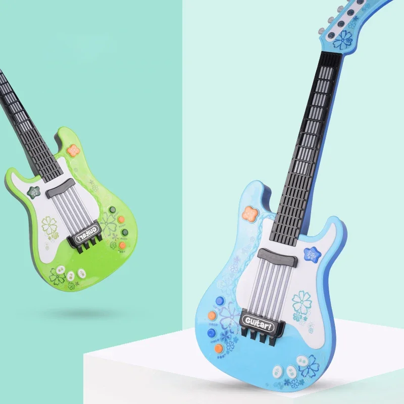 57cm Electric Guitar Toys for Kids Play Education Musical Instrument Montessori Children Musical Instrument Early Learning Toys