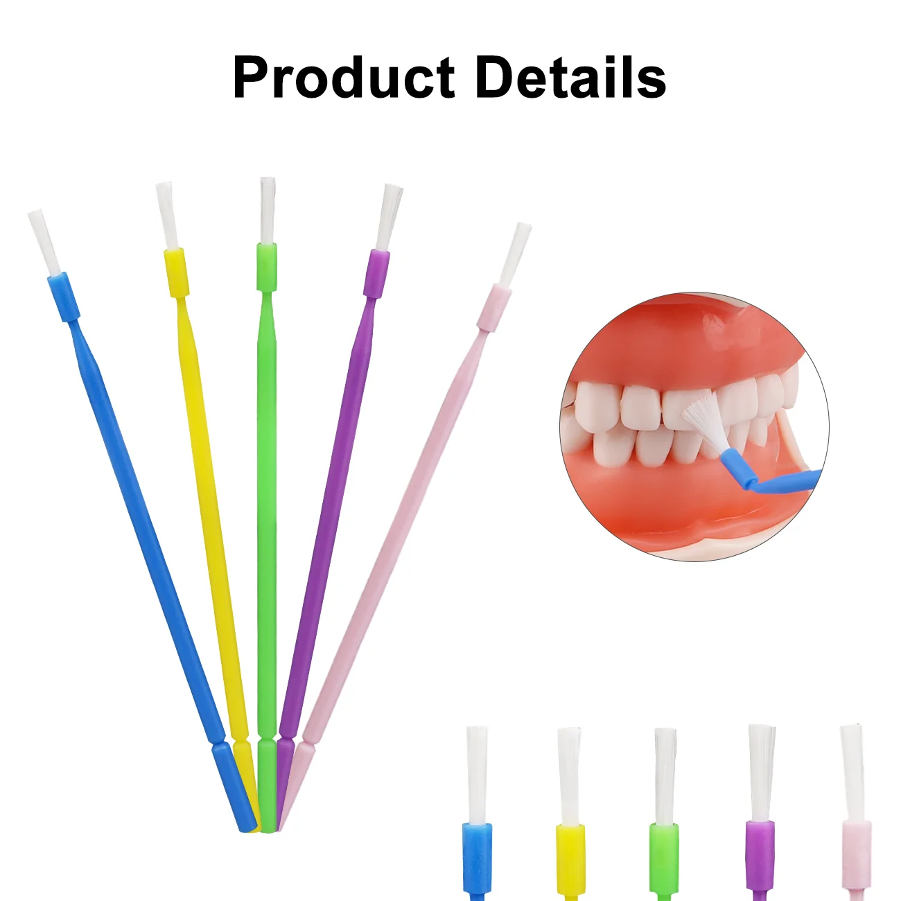 

100pcs /bag Disposable Dental Micro Applicators Brushes Bendable Long Micro Brush Teeth WhiteningExtension Tool Dentist Material