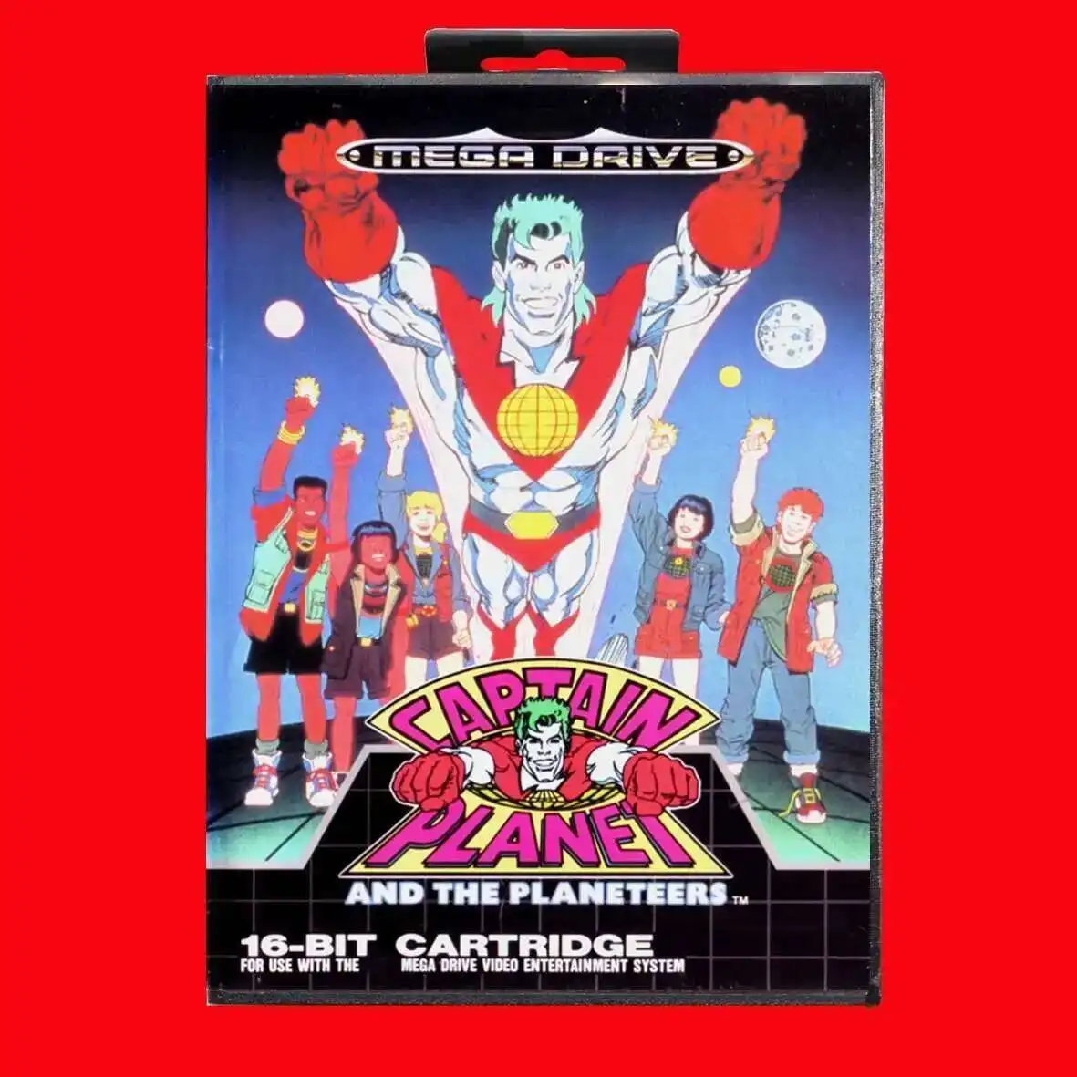 Cartucho de jogo Captain Planet 16Bit MD com caixa EUR para sistemas Sega Megadrive Genesis