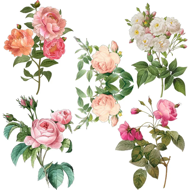 Three Ratels QCF271 Elegant pastoral warm rose self-adhesive decal wall corridor furniture  door decoration sticker