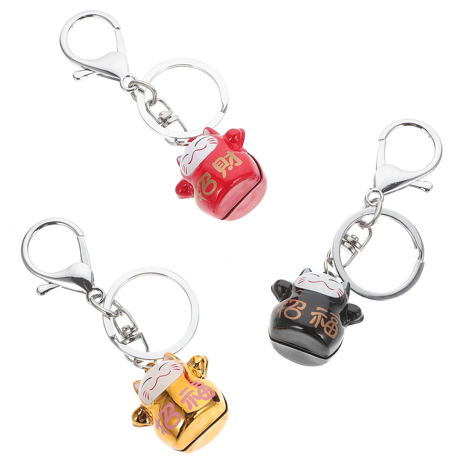 

3pcs Lucky Cat Pendant Decor Keychain Hanging Ornament For Handbag Backpack Phone Small Portable Gift Luck Cat Hanging Pendants