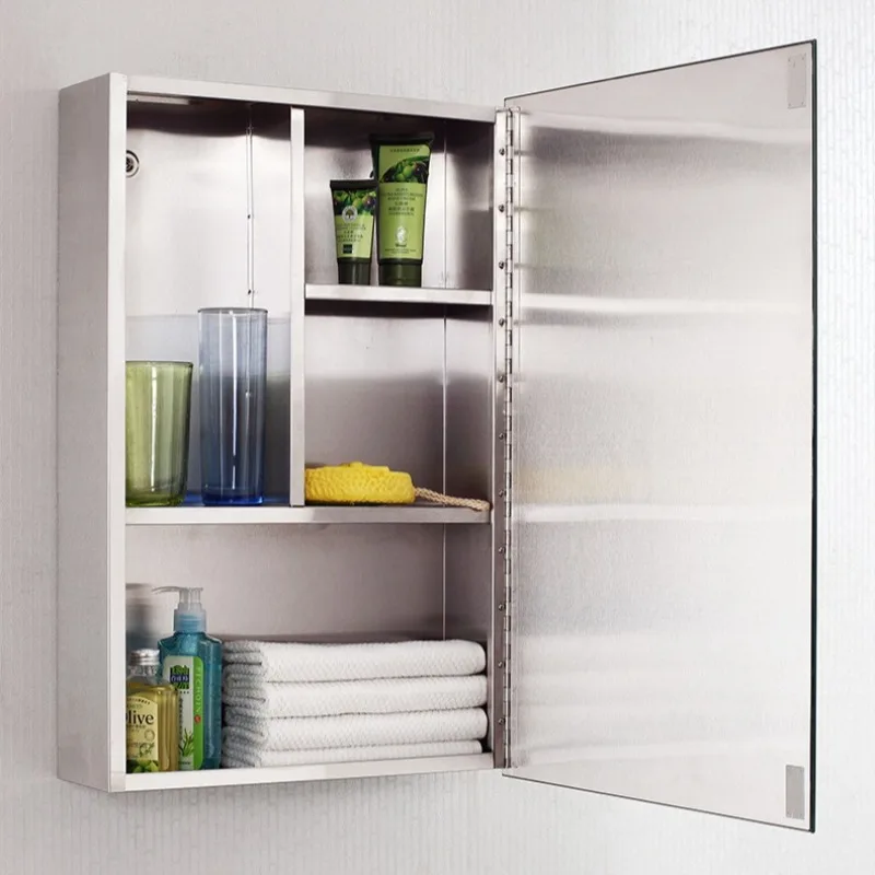 Stainless Steel Bathroom Mirror Waterproof Thickened Durable Household Wall-mountain Mirrors Makeup Bathroom Accessories