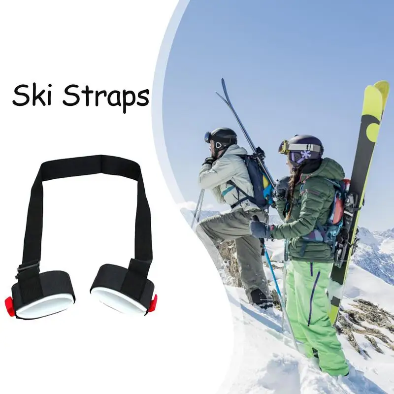 Adjustable Skiing Pole Shoulder Hand Carrier Lash Handle Straps Nylon Skiing Bags Porter Hook Loop Protecting For Ski Snowboard