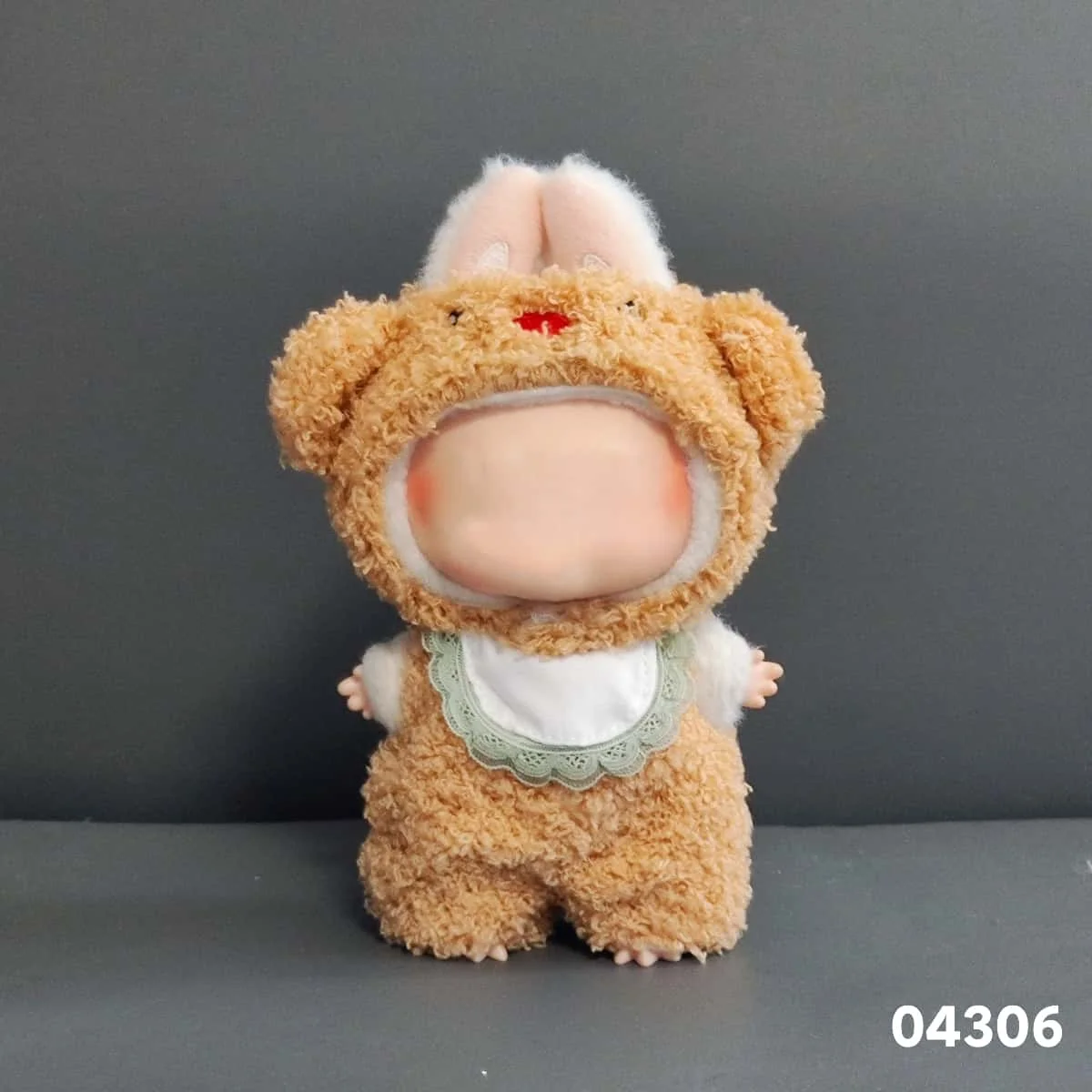 Cute mini plush doll clothes – only clothing accessories for 17cm Labubu dolls, hooded camisole outfits, DIY children's gifts.