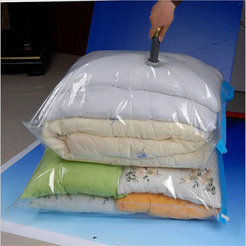 Vacuum Bag Storage Home Organizer Transparent Border Foldable Clothes Organizer Seal Compressed Travel Saving Space Bags Package