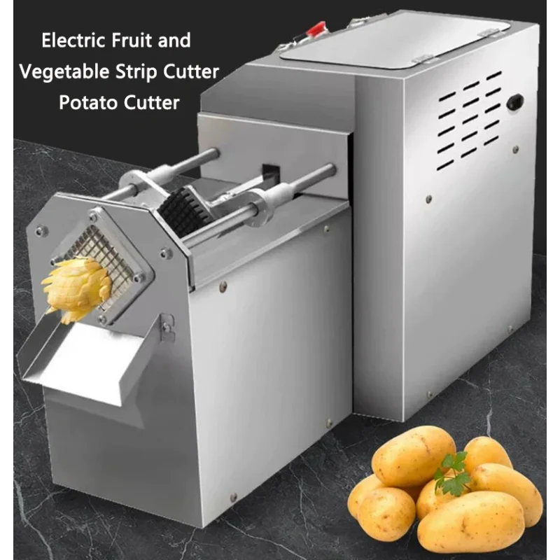 

Electric French Fries Machine Carrot/Cucumber/Onion/Potato Cutter Large Commercial Fruit Vegetable Strip Cutting Machine
