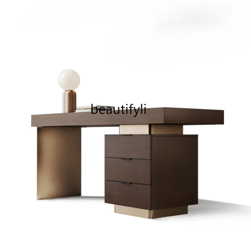 Italian Desk Minimalist Home Modern Light Luxury Study Computer Desk Boss Desk Tea Table Integrated