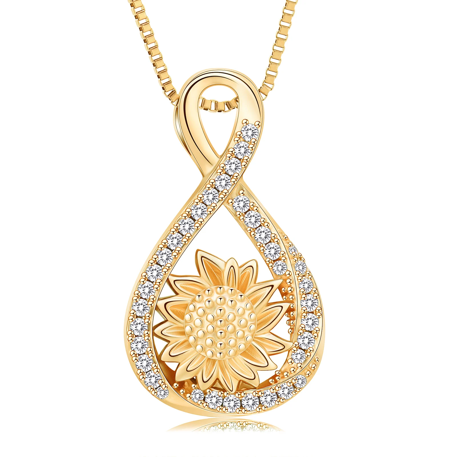 

Sunflower Infinity Urn Necklace Cremation Jewelry for Ashes Pendant Keepsake Human Pet Memorial Locket Ashes Holder for Women