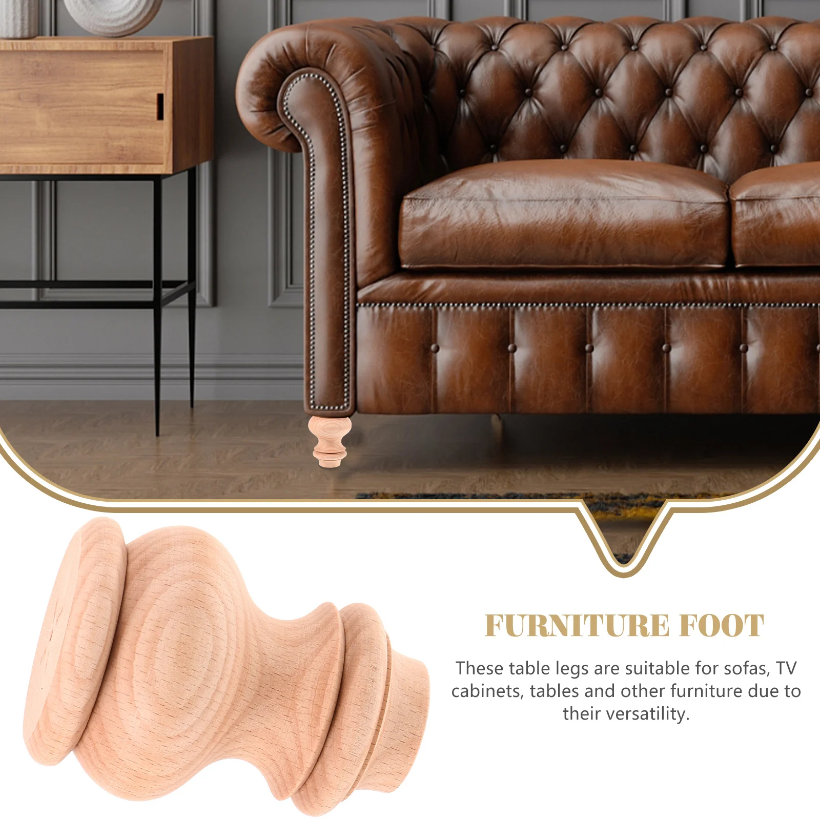 

1pcs Solid Wood Furniture Legs 10x75cm Round Wooden Feet for Sofa Cabinet Desk Replacement Durable Reliable