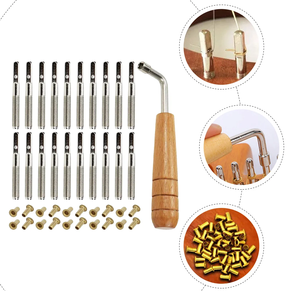 1 Set of Professional Lyre Parts Lyre Harp Nails String Pegs Sturdy String Nails slack adjuster tools