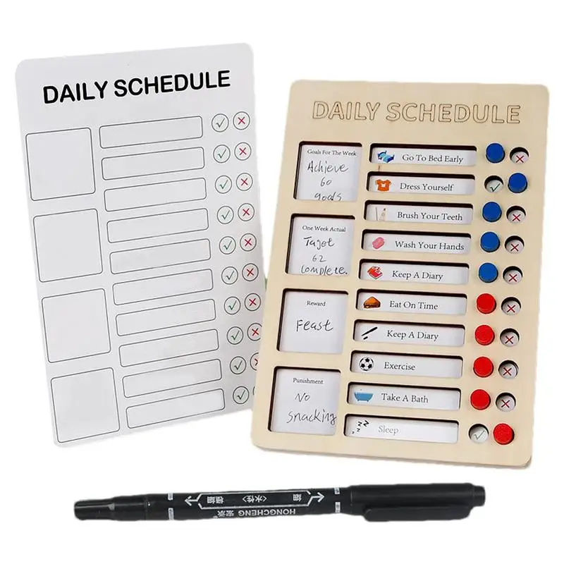 

Self-Discipline Punch Cards Self-Discipline Punch Cards Board Wooden Material Daily Checklist Board For Work Area RV Dormitory